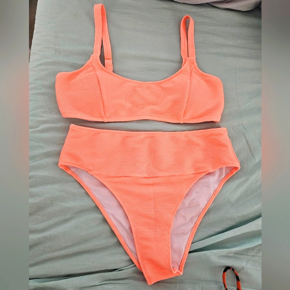 Neon Coral Bikini Large